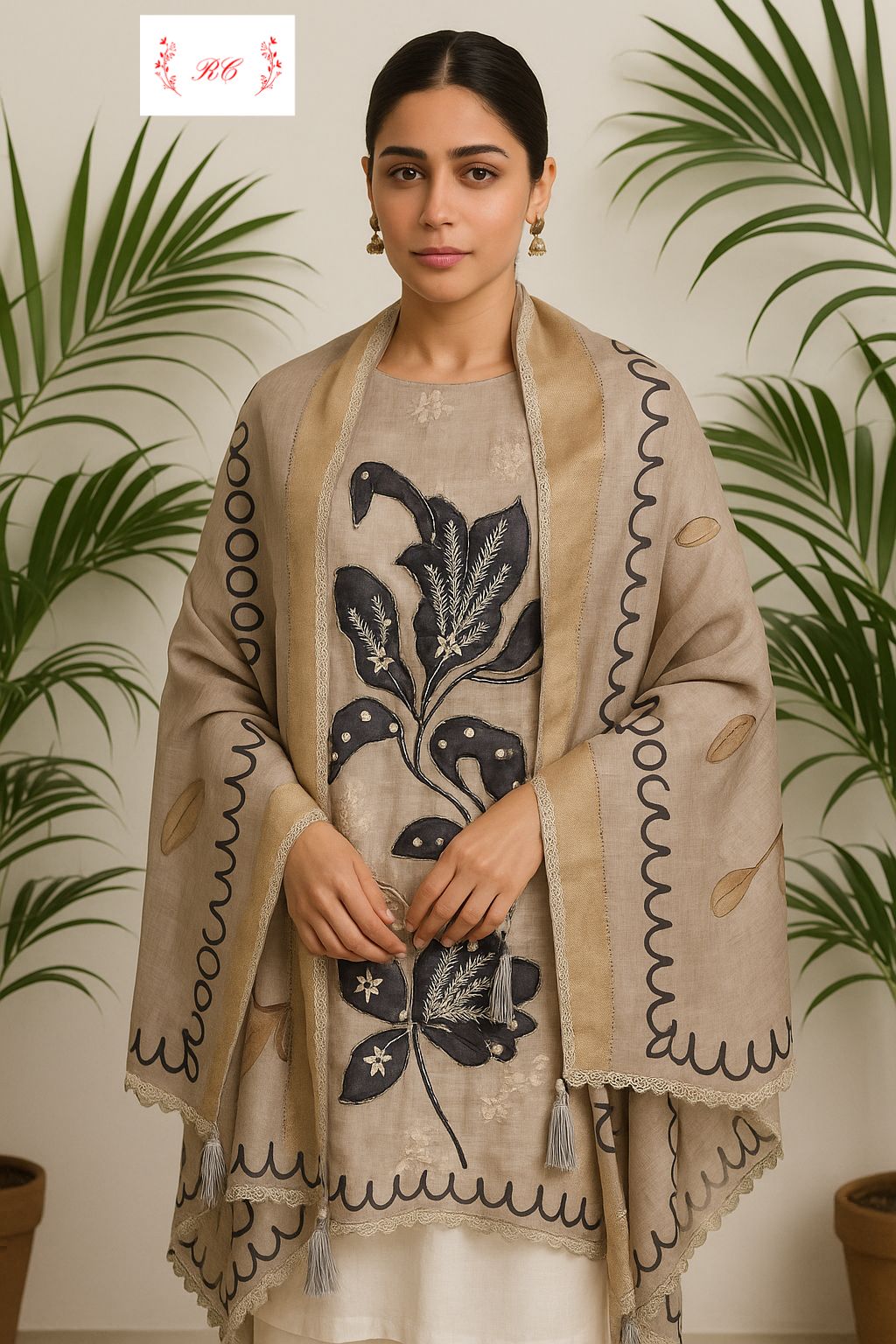 Linen cotton unstitched ladies suit Rc17323