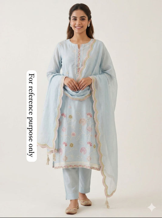 Pure Self Mul Chanderi Ladies Unstitched Suit RC-18873 – view 2