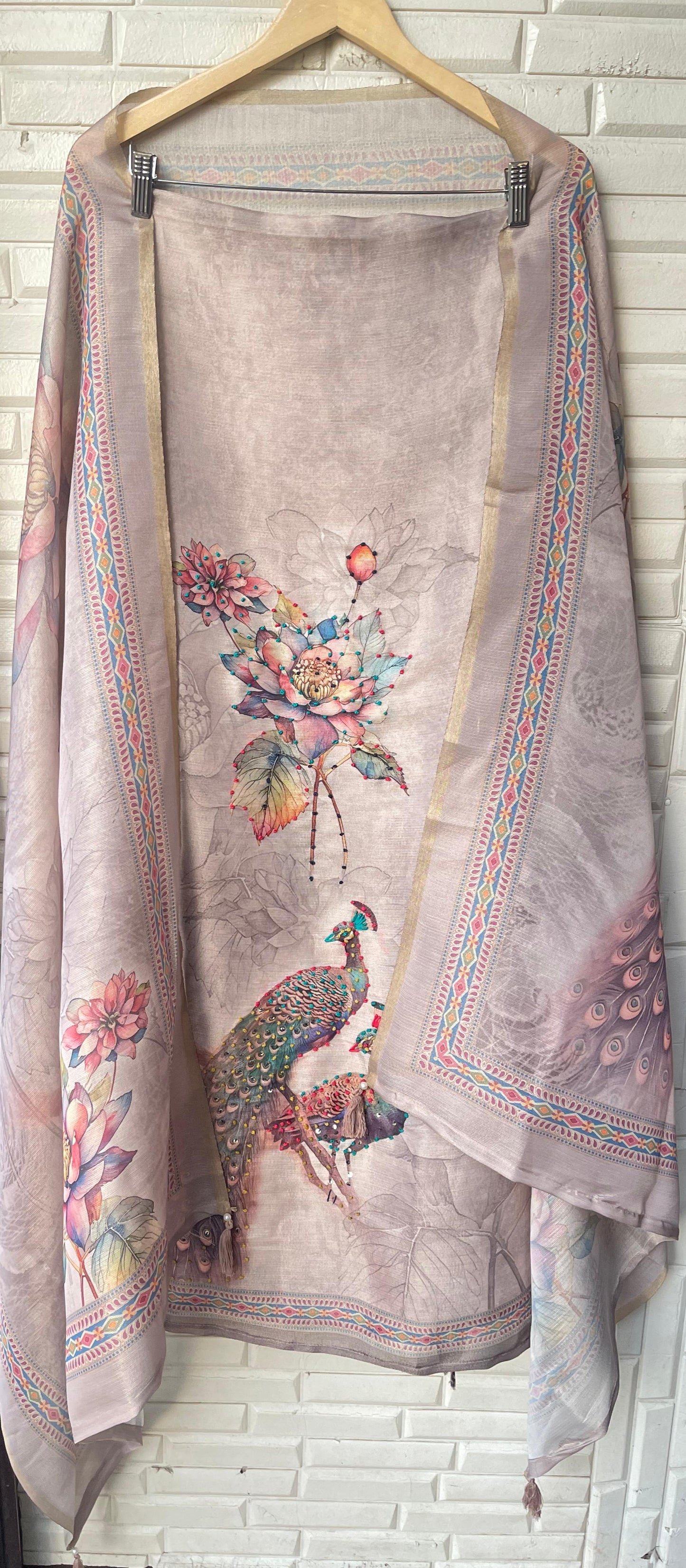 Self linen silk unstitched ladies suit Rc17835 (a)