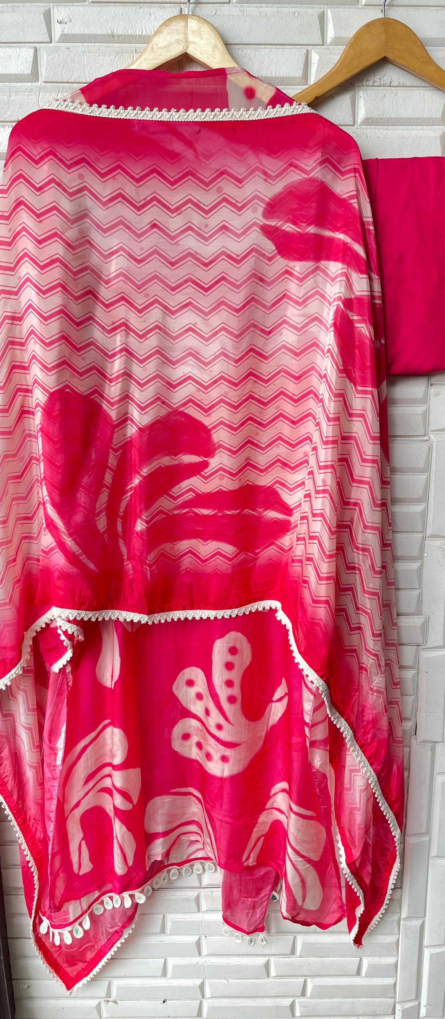 Crepe satin unstitched ladies suit Rc17659