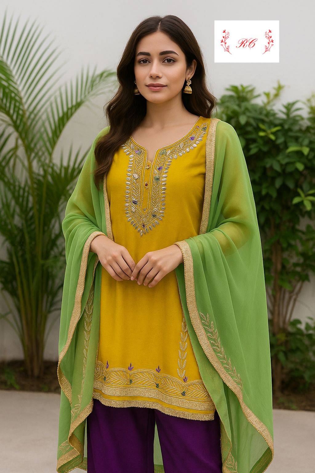 Organza unstitched ladies suit Rc17494