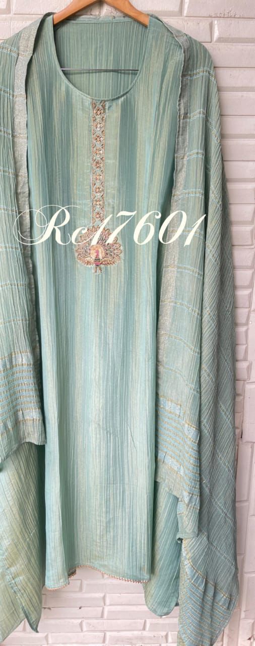 Crushed tissue unstitched ladies suit Rc17601