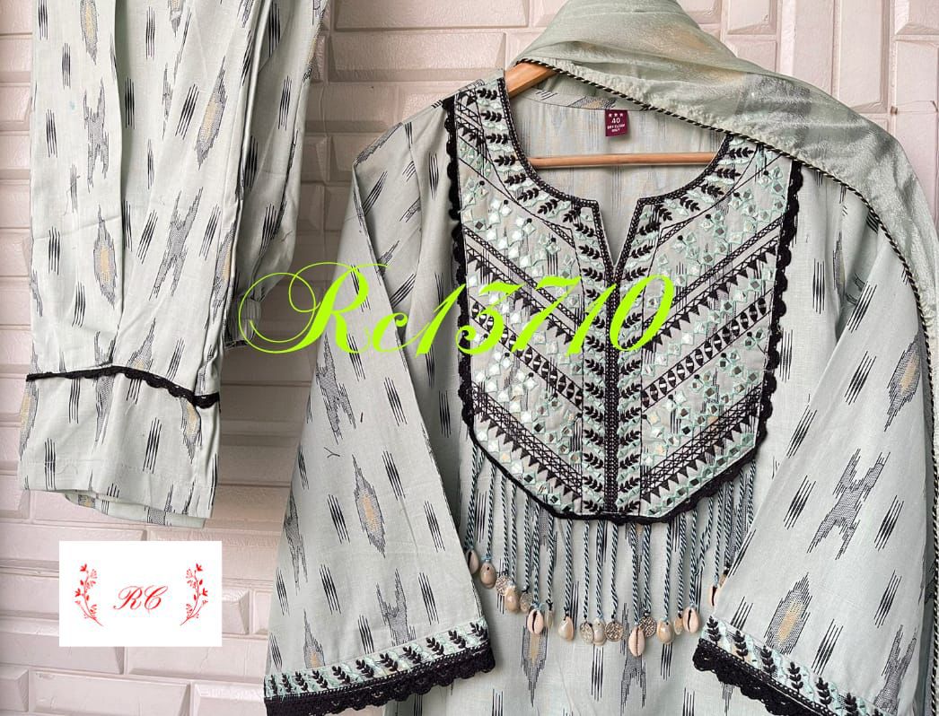 Linen ready made ladies suit Rc13710