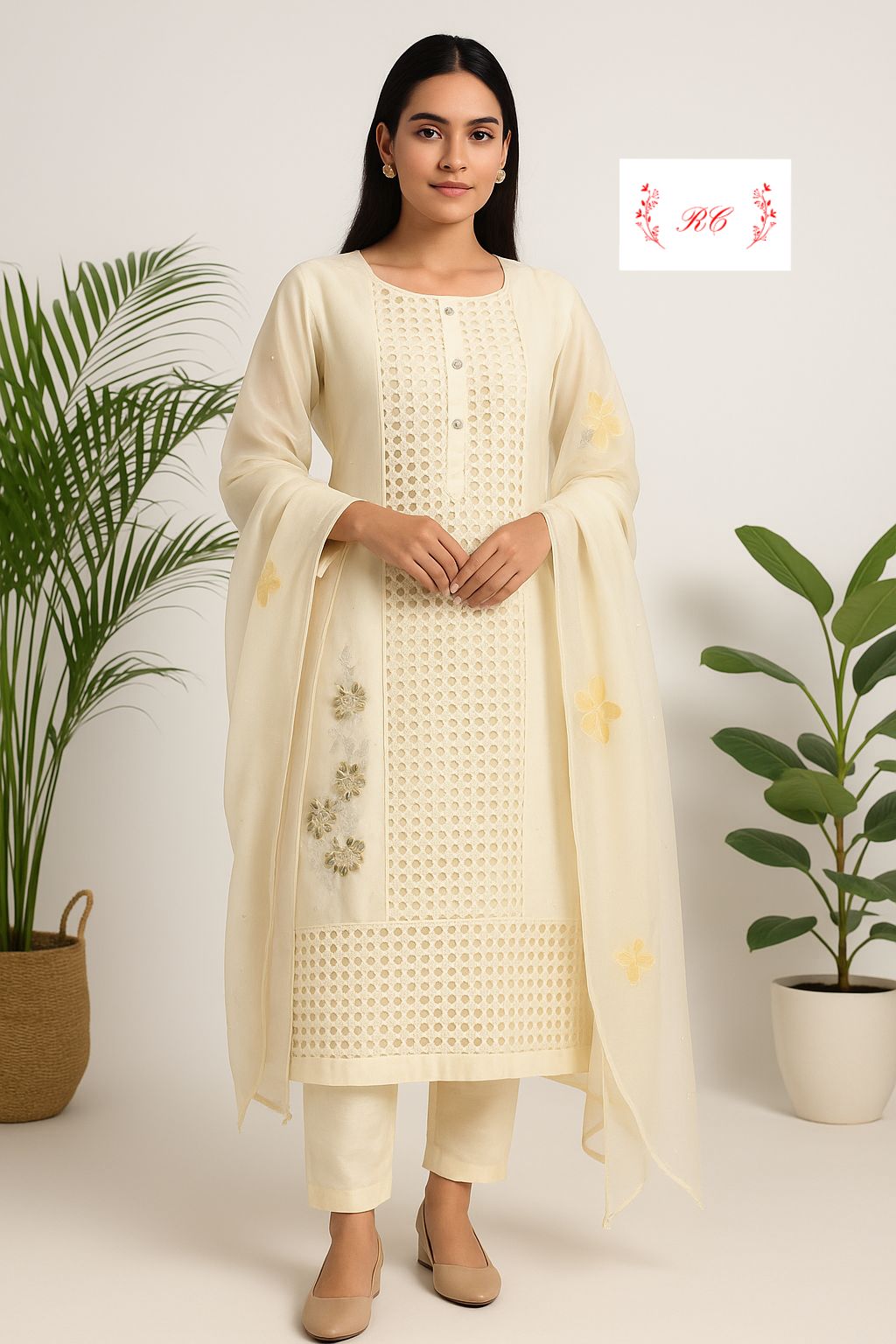 Organza unstitched ladies suit Rc17437 (a)