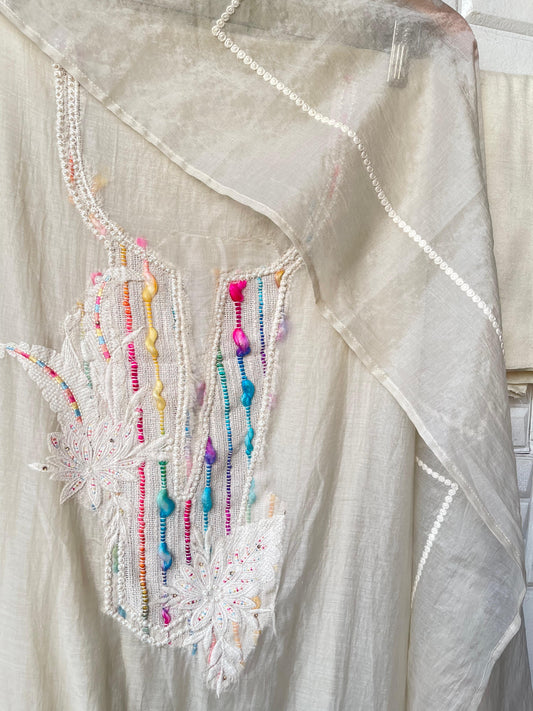 Mul chanderi unstitched ladies suit Rc17836