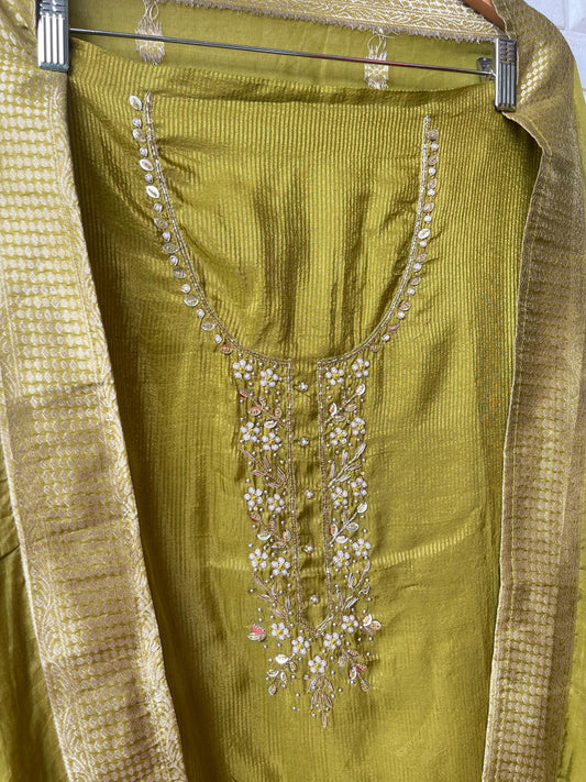 Self shimmer silk unstitched ladies suit Rc17594 (b)