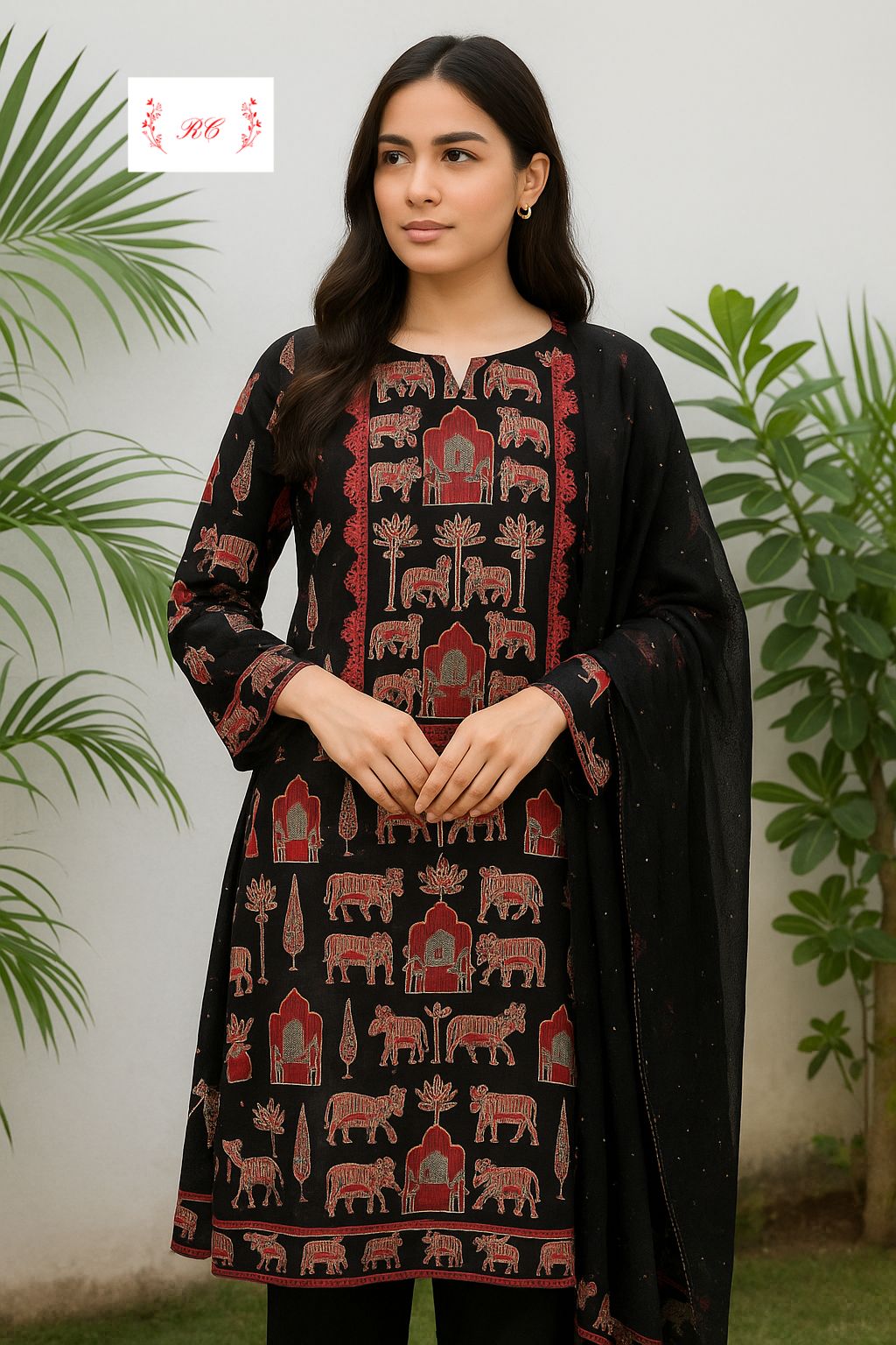 Linen cotton unstitched ladies suit Rc17549 (b)