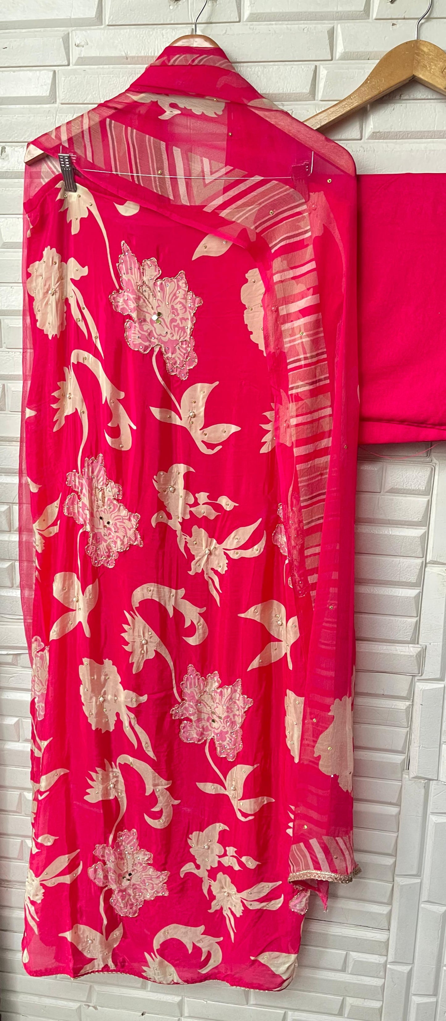 Muslin crepe unstitched ladies suit Rc17467 (a)