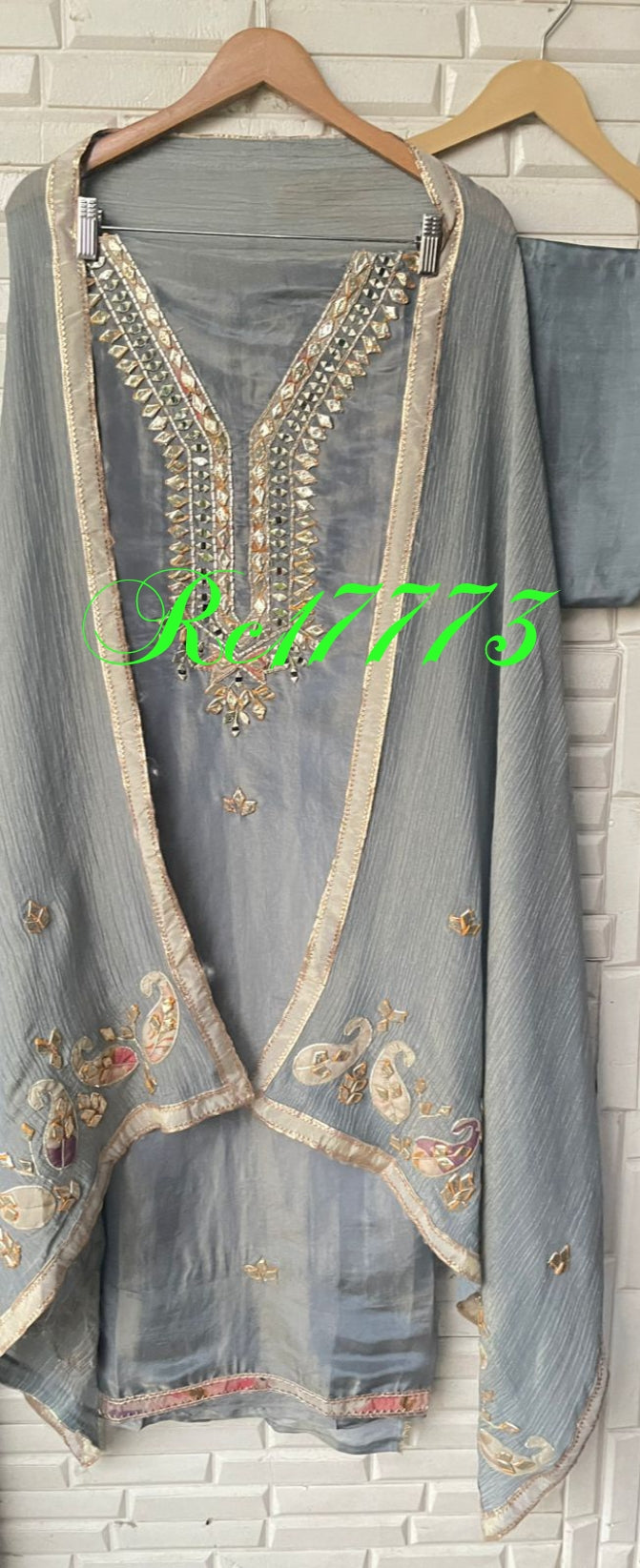 Shimmer silk unstitched ladies suit Rc17773