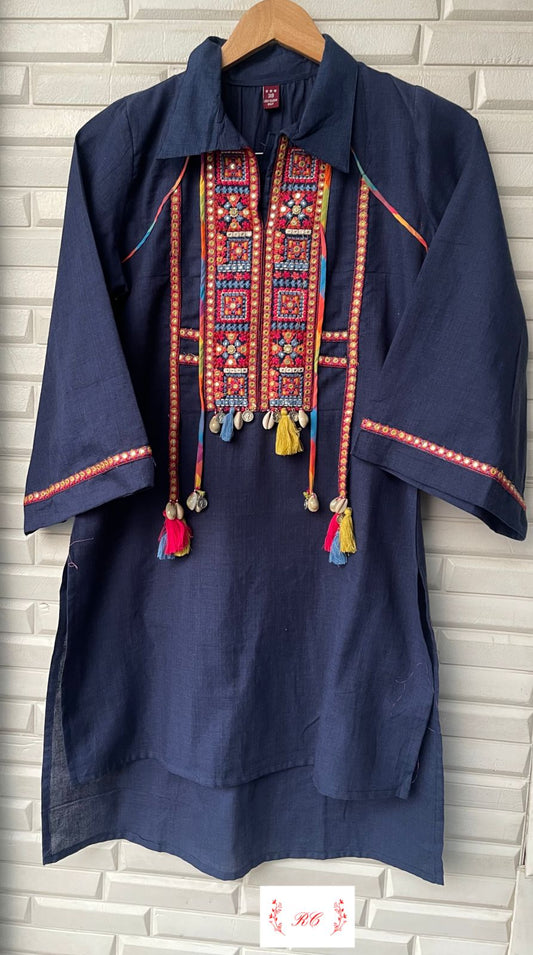 Linen cotton readymade ladies suit Rc14303