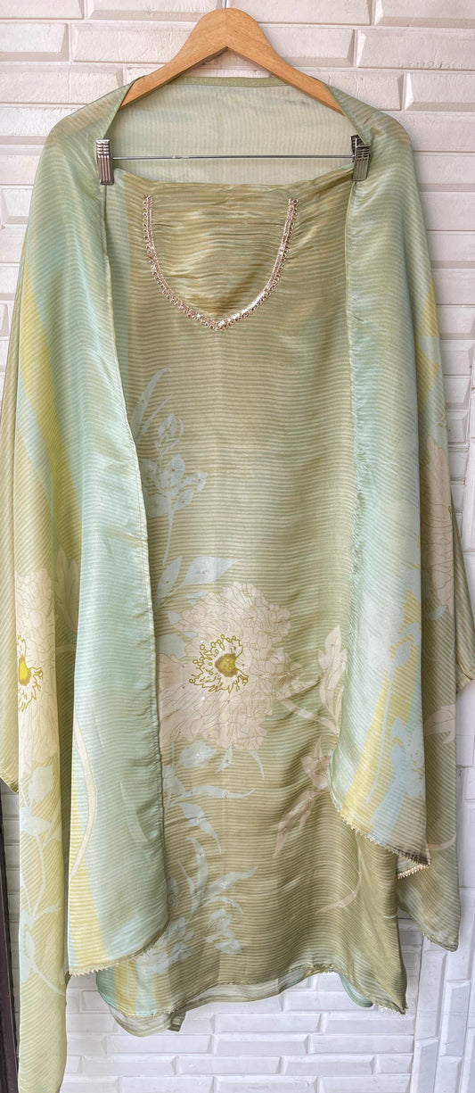 Shimmer silk unstitched ladies suit Rc15798