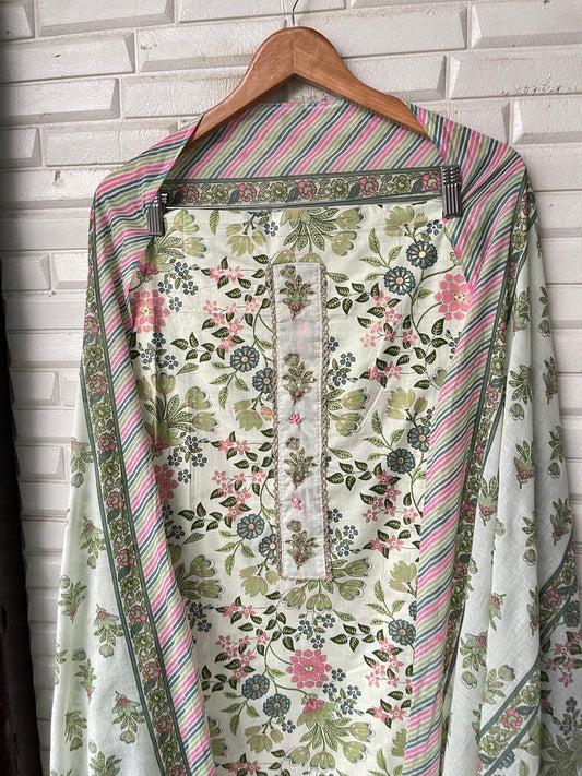 Cotton Printed Unstitched Ladies Suit Rc 17171