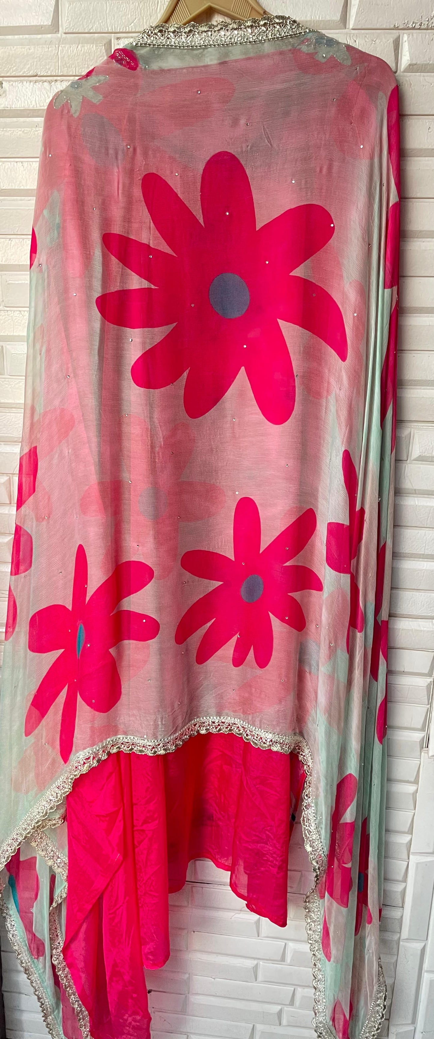 Organza silk unstitched ladies suit Rc17515