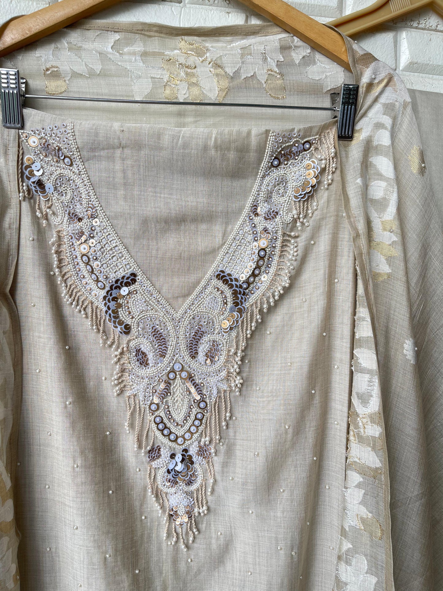 Mul chanderi unstitched ladies suit Rc17572