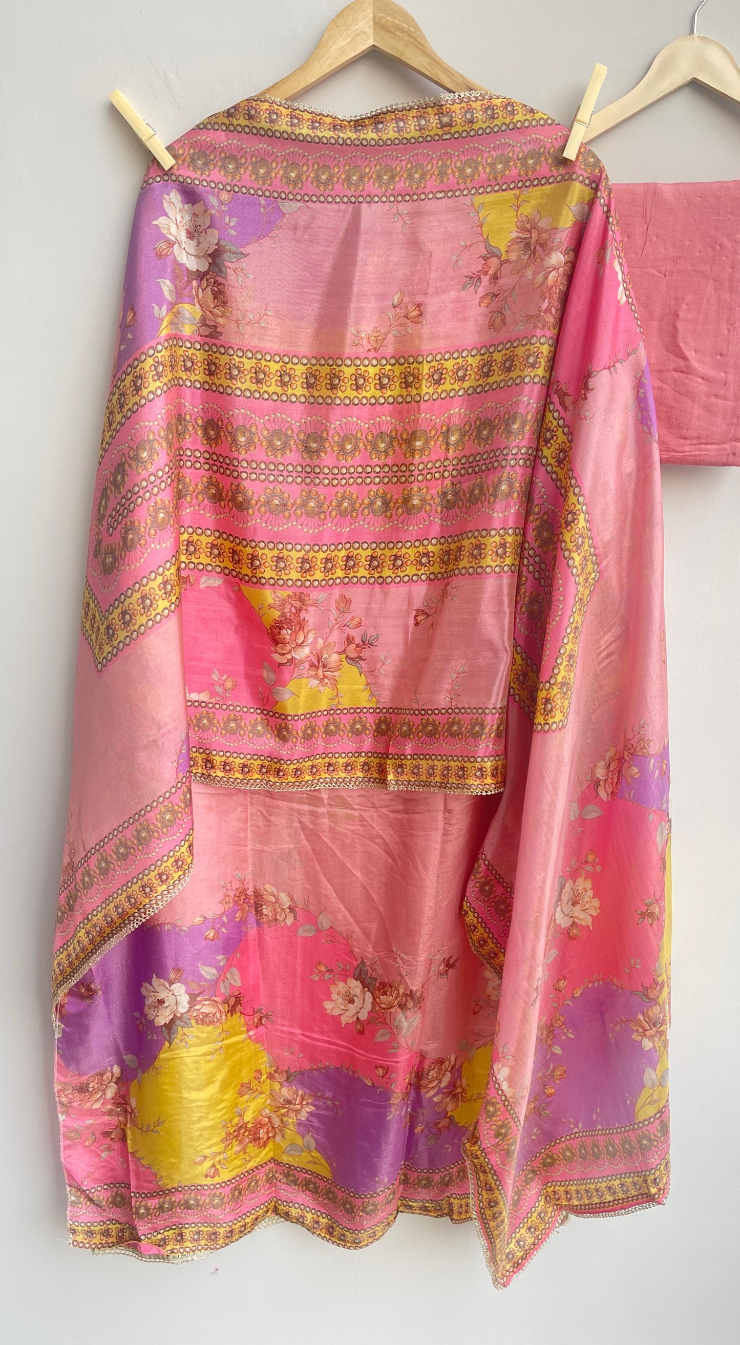 Shimmer silk unstitched ladies suit Rc17899