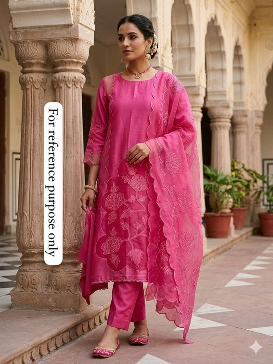Chanderi silk unstitched ladies suit Rc18531 (d)
