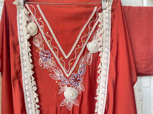 Mul chanderi unstitched ladies suit Rc17412