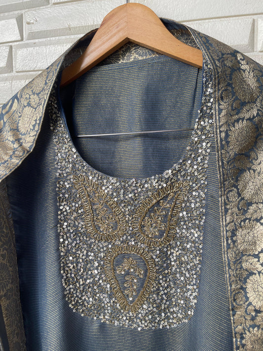 Shimmer silk unstitched ladies suit Rc17558