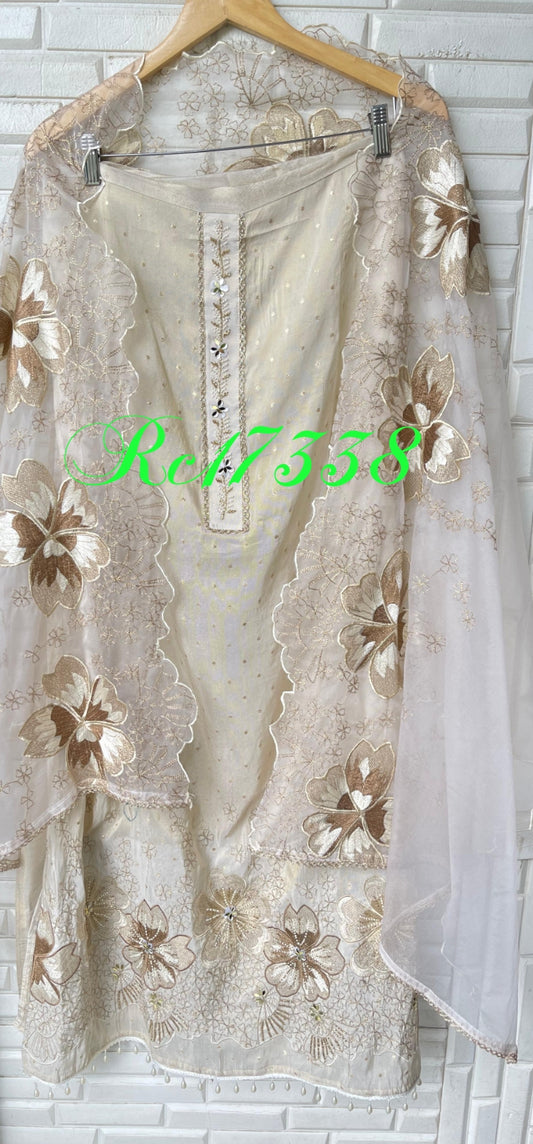 Shimmer silk unstitched ladies suit Rc17338