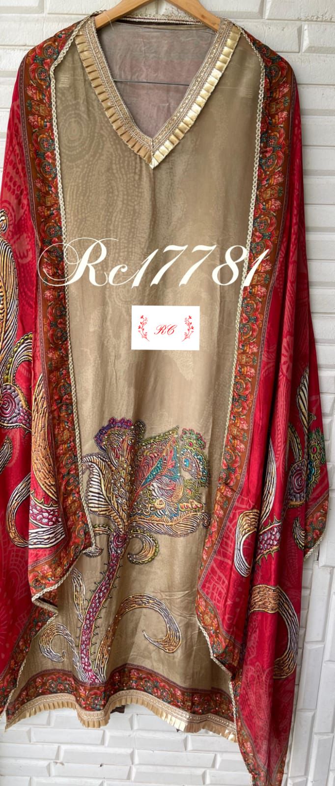 Self satin crape unstitched ladies suit Rc17781