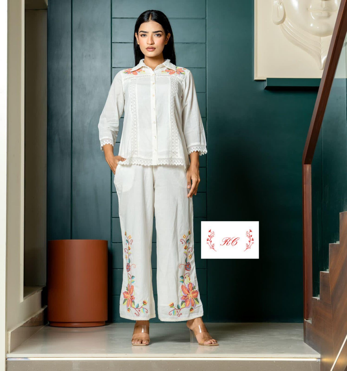 Pure Linen Ready to Wear Co-ord Set Rc15358