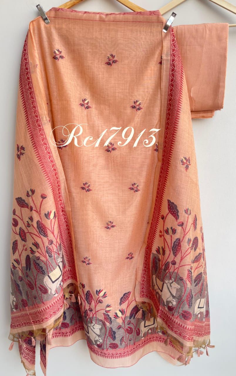 Jhamdhaani soft linen unstitched ladies suit Rc17913