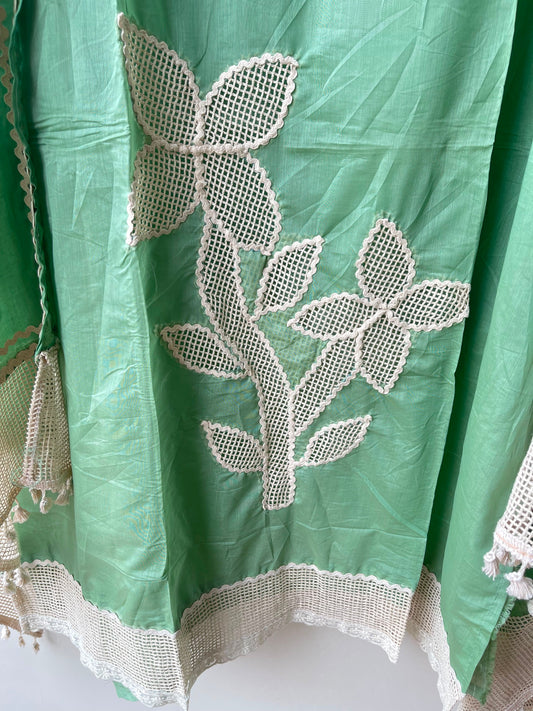 Mul chanderi applique work unstitched ladies suit Rc19172 (b)