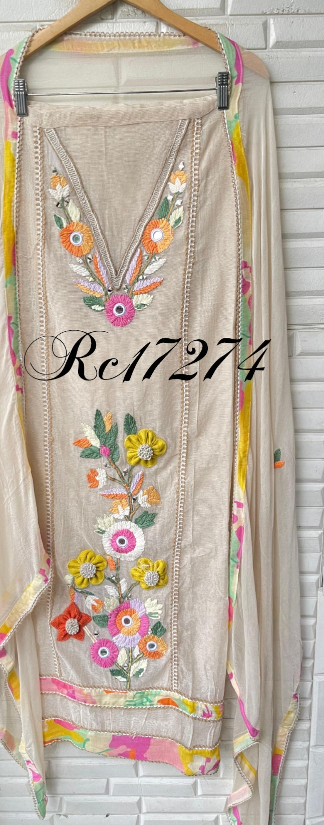 Jute linen unstitched ladies suit Rc17274