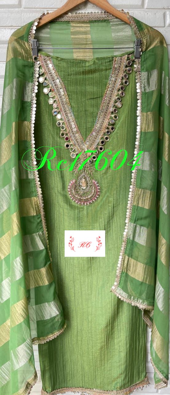 Crushed tissue unstitched ladies suit Rc17604 (a)