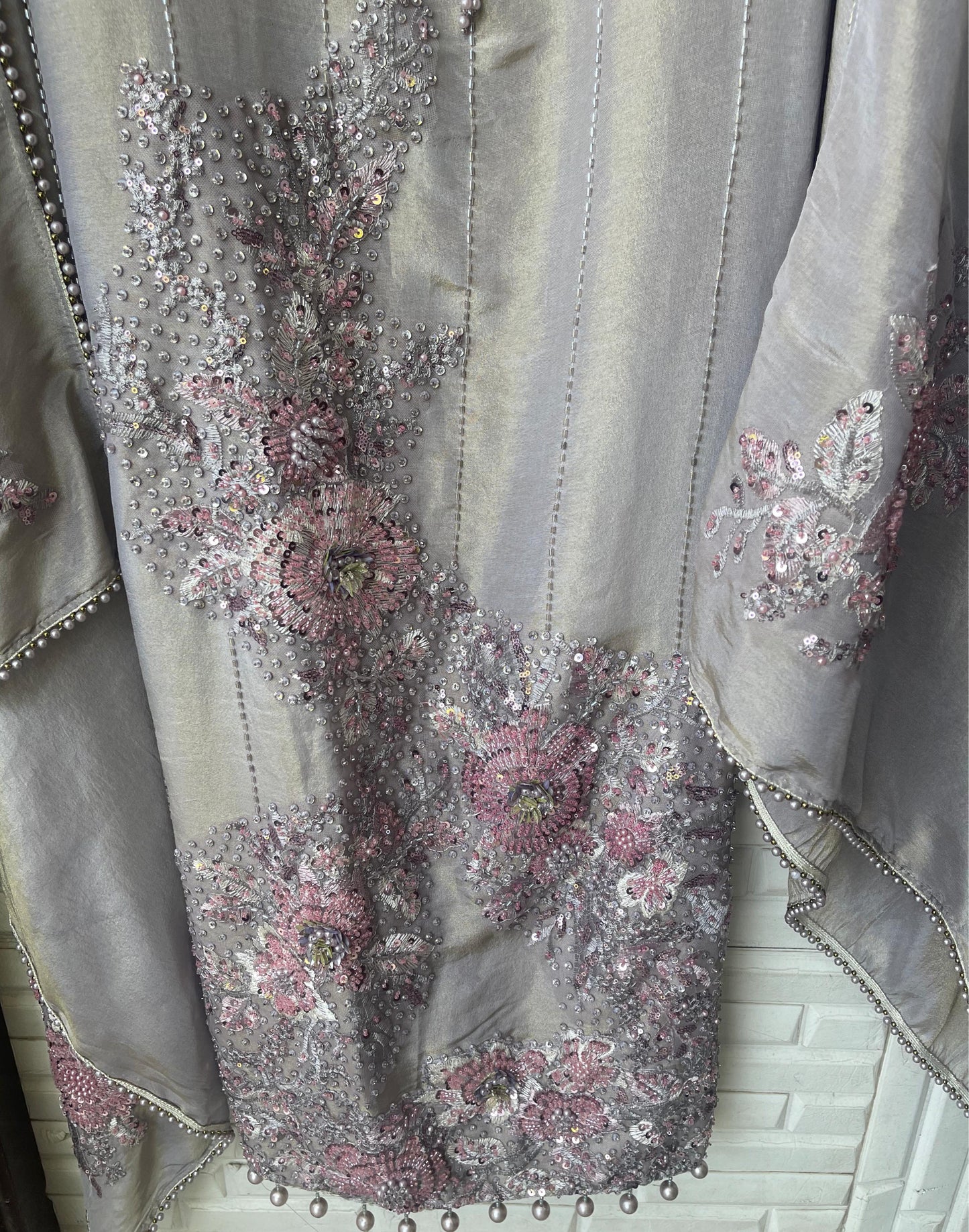 Pure shimmer silk unstitched ladies suit Rc17739