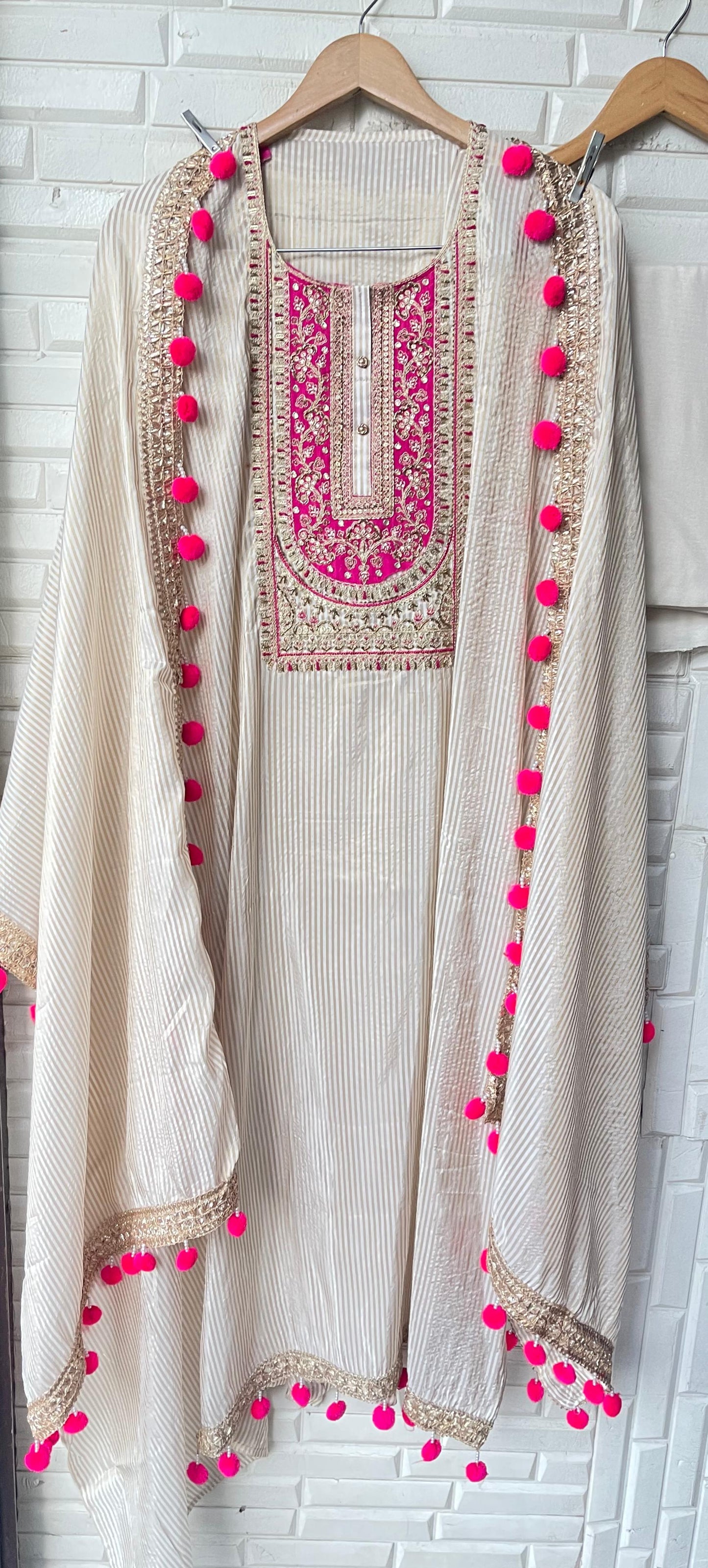 Banarasi shimmer silk unstitched ladies suit Rc17638