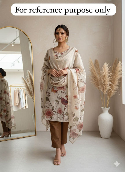 Mul chanderi printed unstitched ladies suit Rc18386