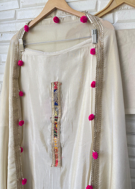 Banarasi shimmer silk unstitched ladies suit Rc17824