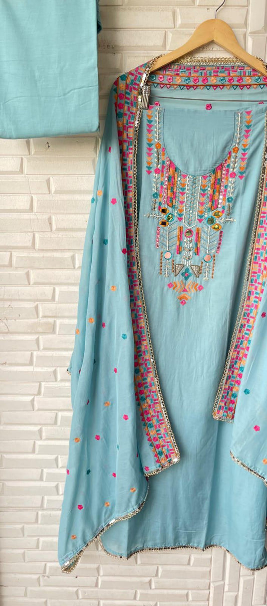 Mul chanderi unstitched ladies suit Rc17140 (c)