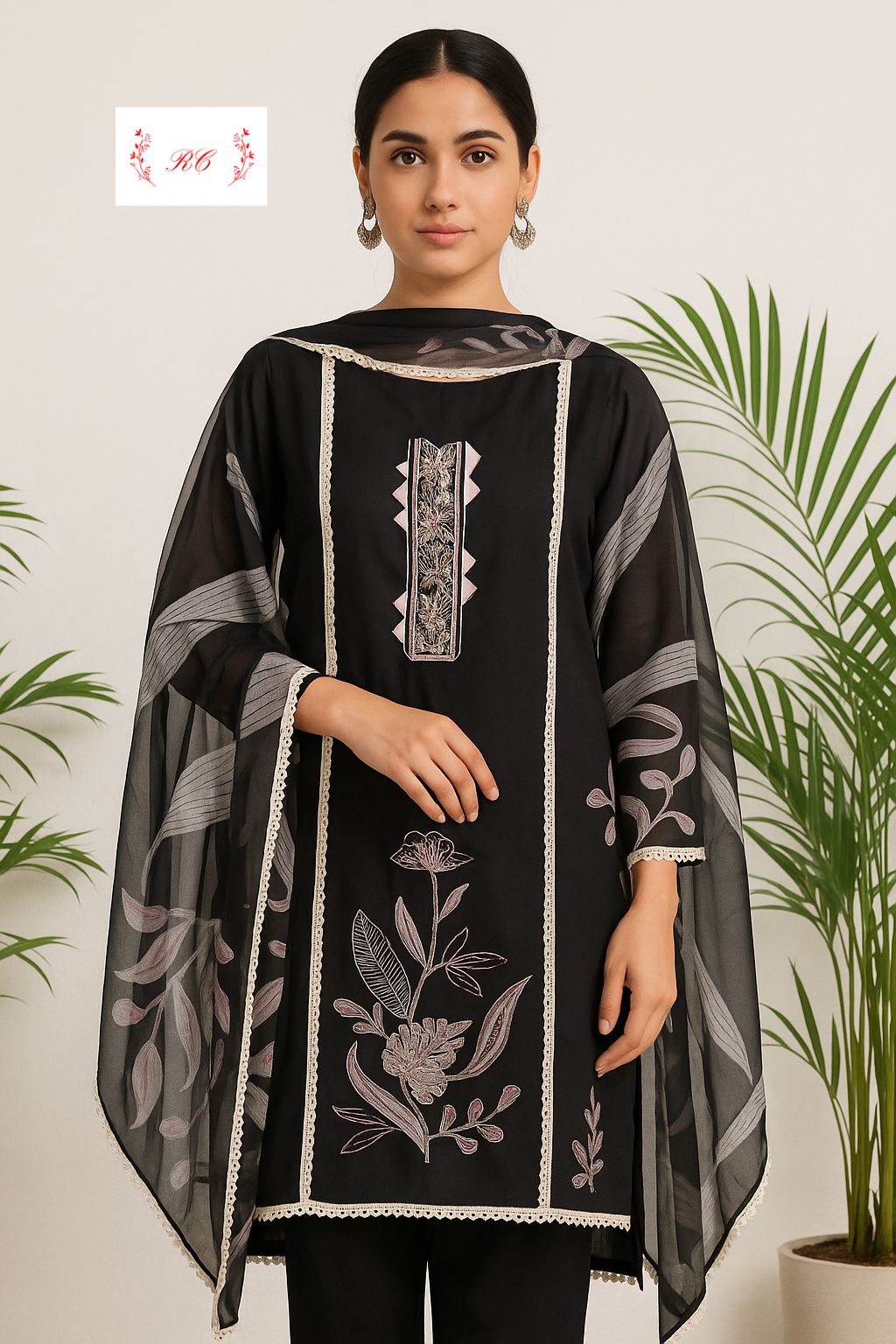 Cotton linen unstitched ladies suit Rc17498