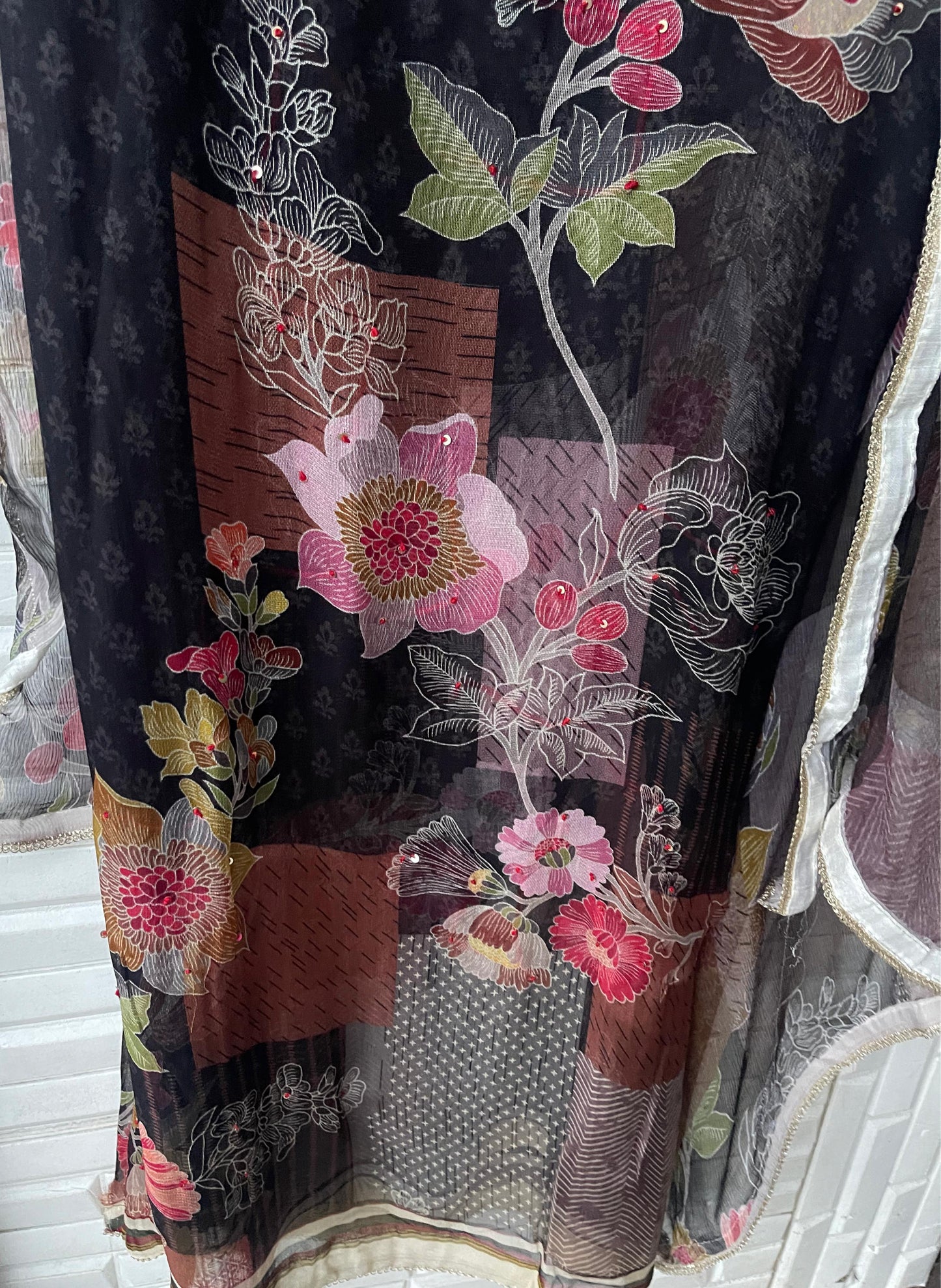 Burberry organza unstitched ladies suit Rc17619 (c)