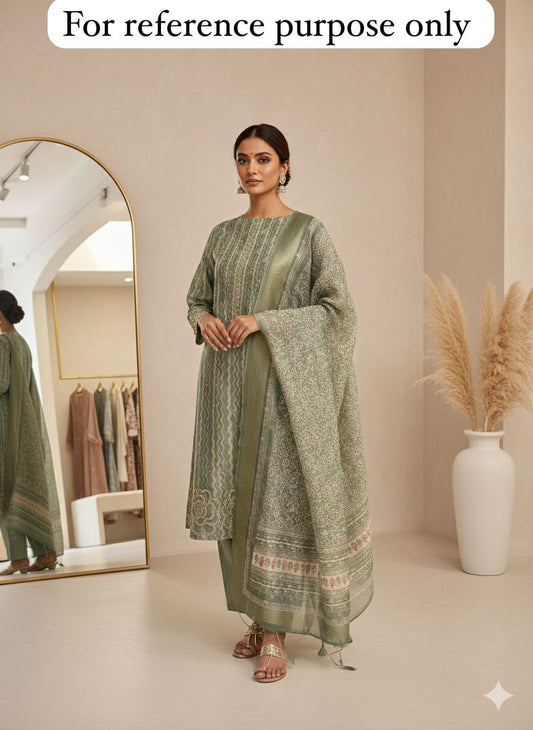 Banarasi shimmer linen unstitched ladies suit Rc18447 (a)