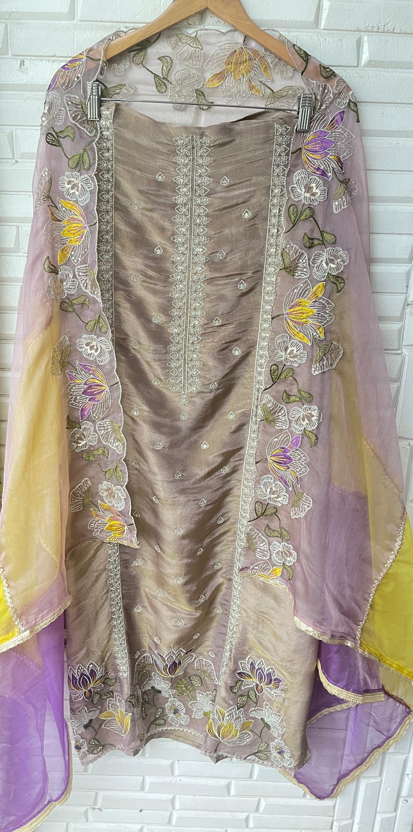 Shimmer silk unstitched ladies suit Rc17605