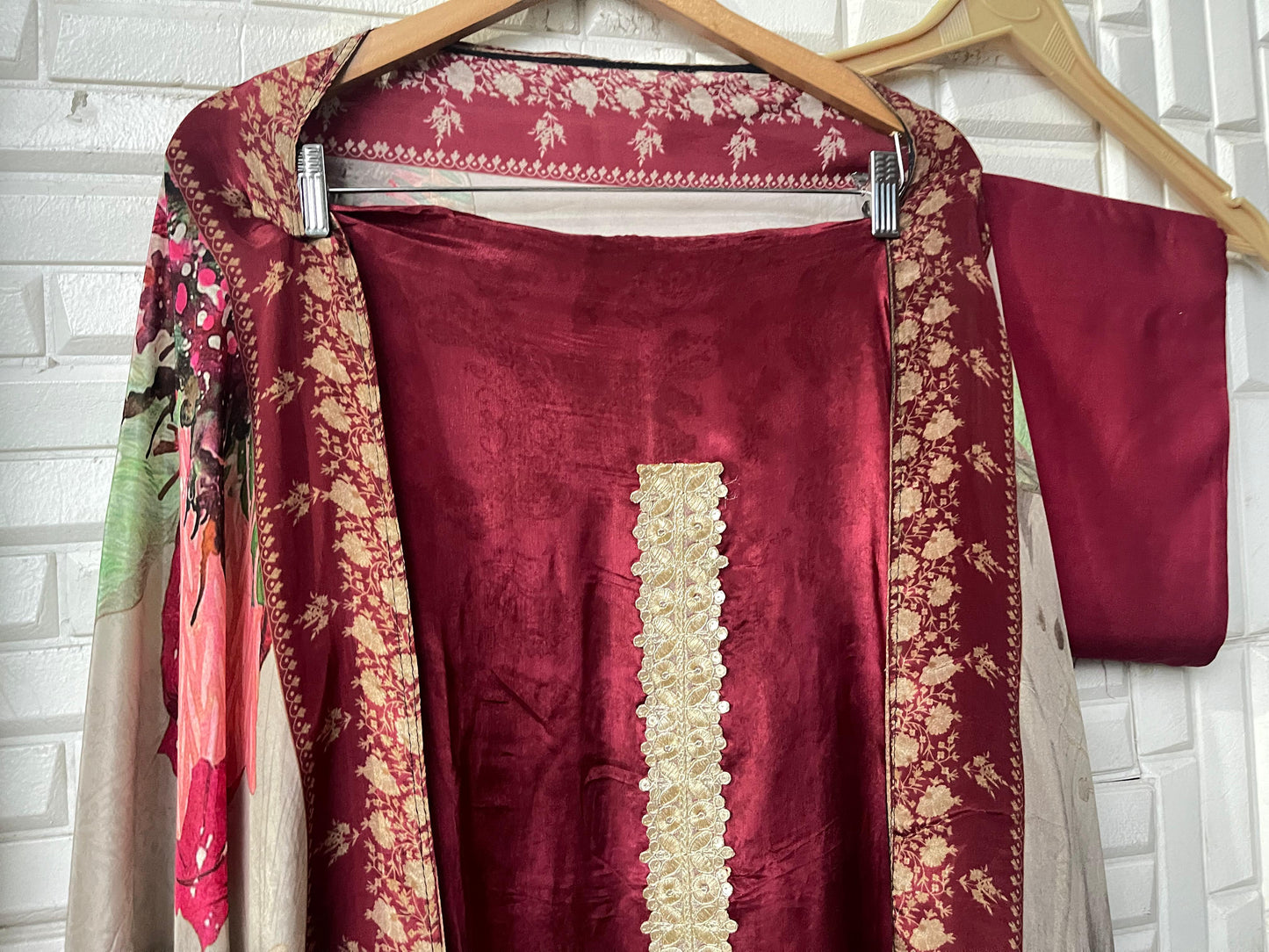 Muslin crepe unstitched ladies suit Rc17444