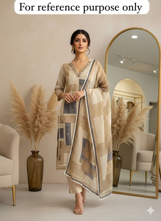 Soft linen unstitched ladies suit Rc18455
