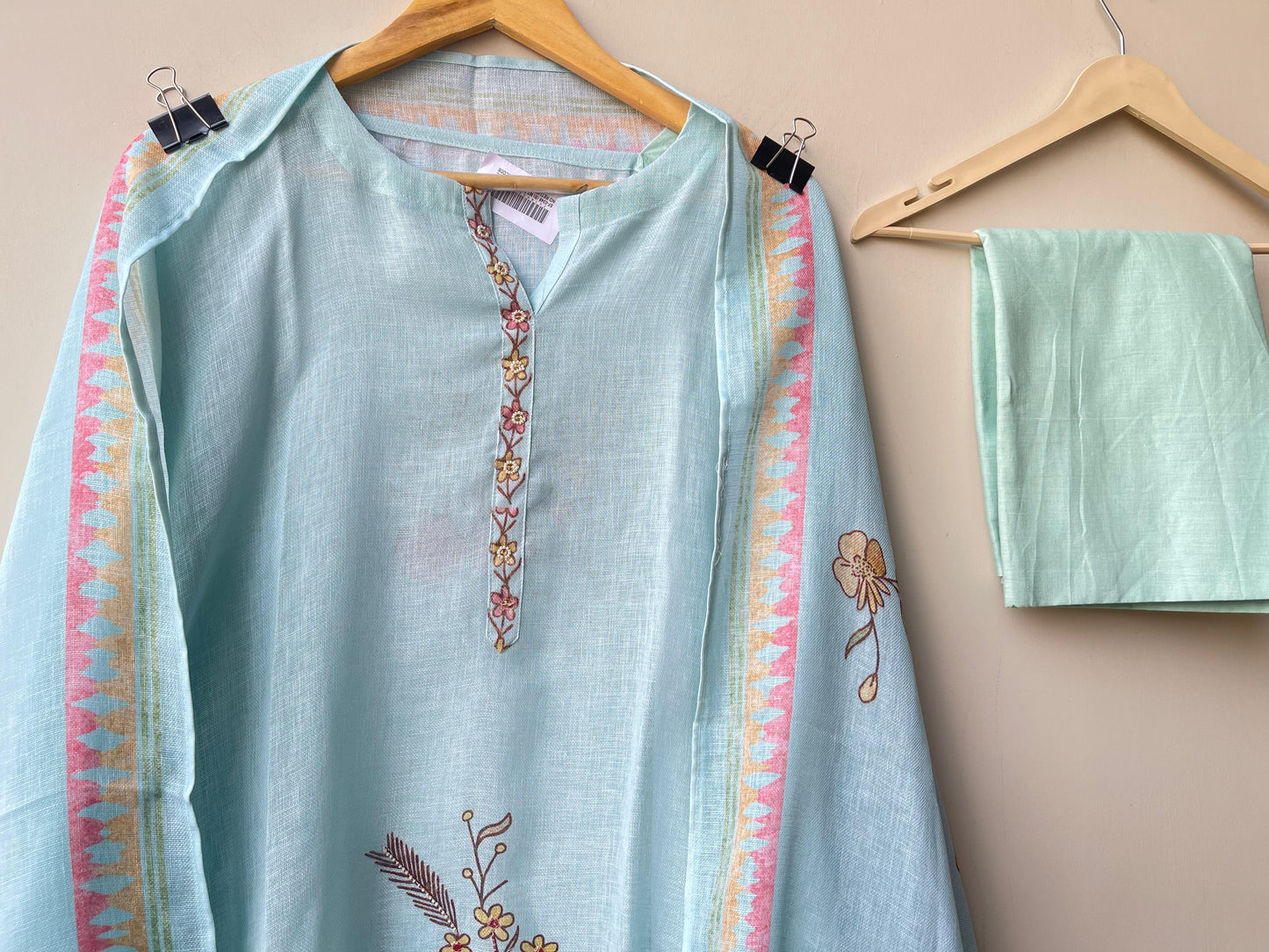 Pure linen printed unstitched ladies suit Rc18911
