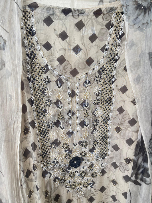 Organza unstitched ladies suit Rc17571 (a)