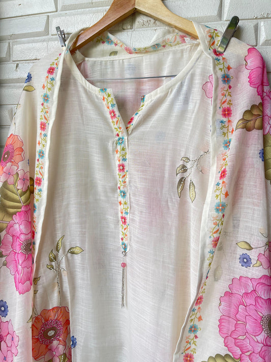 Linen unstitched ladies suit Rc17386