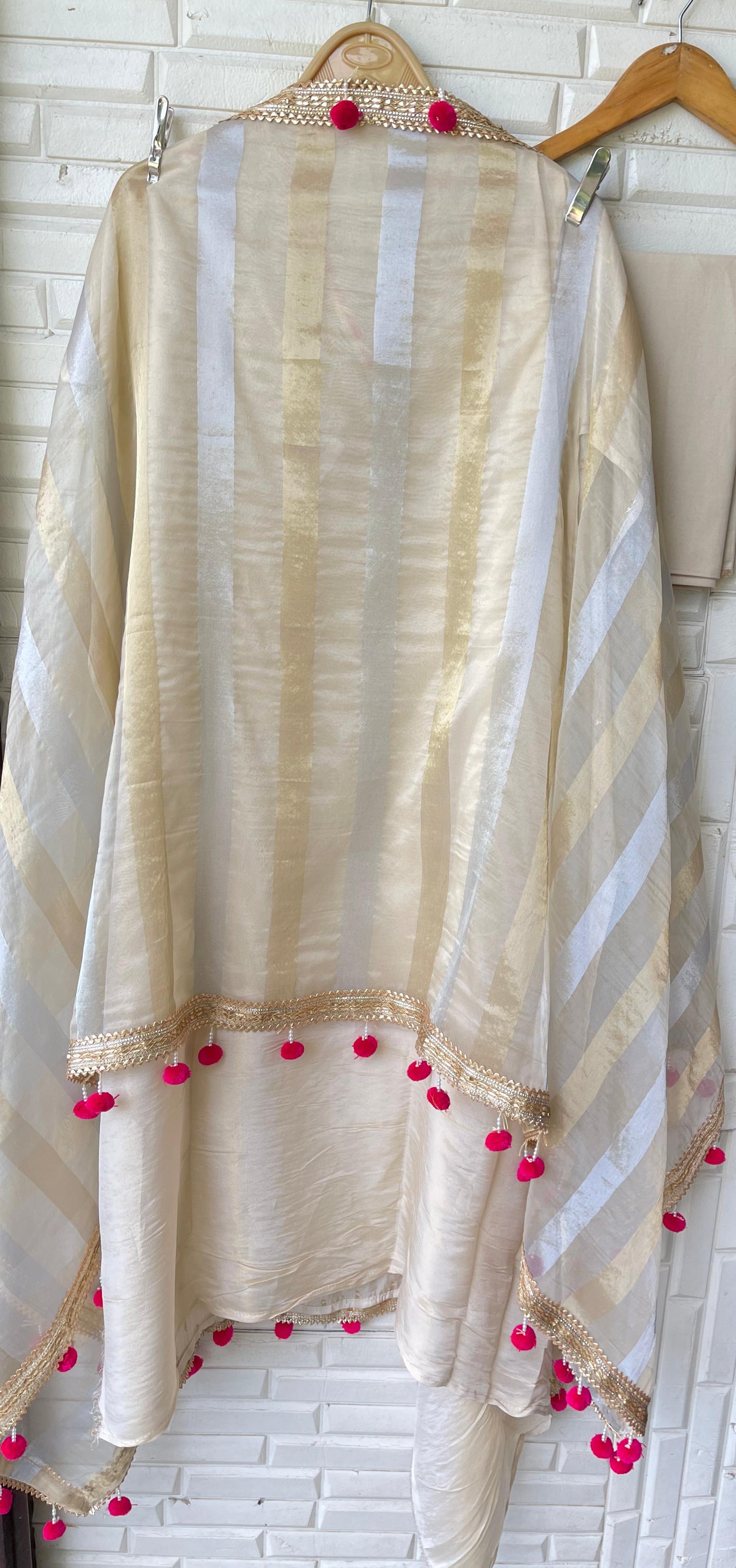 Banarasi shimmer silk unstitched ladies suit Rc17751