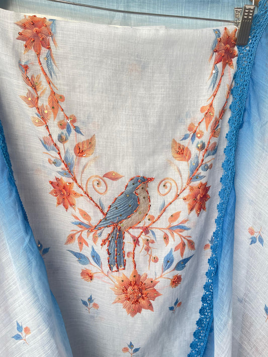 Cotton linen unstitched ladies suit Rc17579 (a)