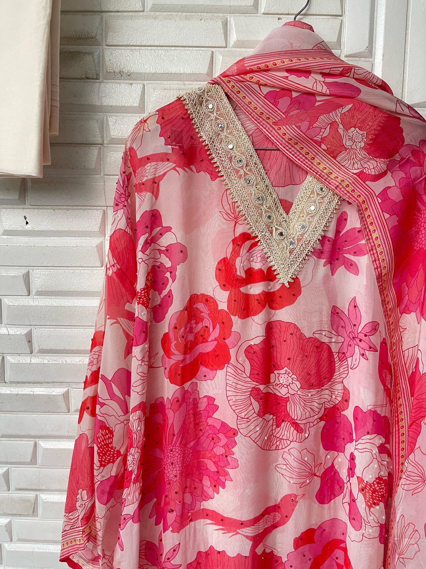 Organza unstitched ladies suit Rc16859