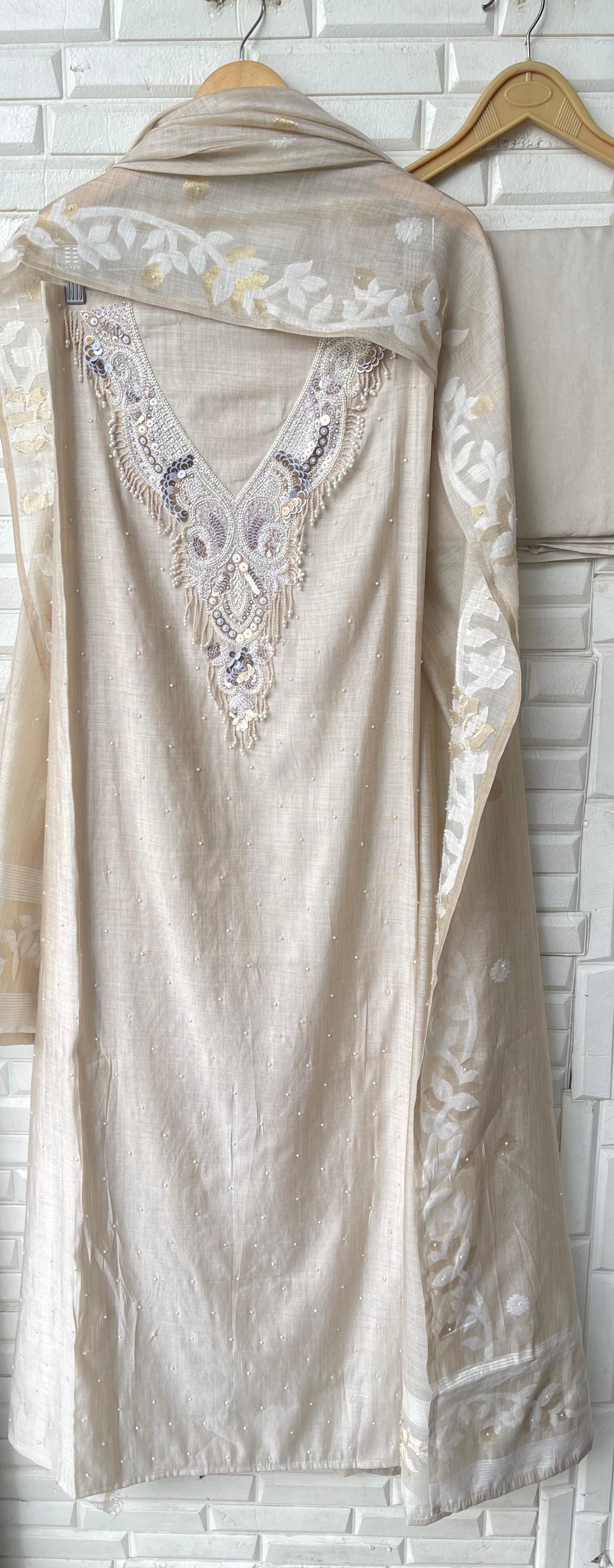 Mul chanderi unstitched ladies suit Rc17572