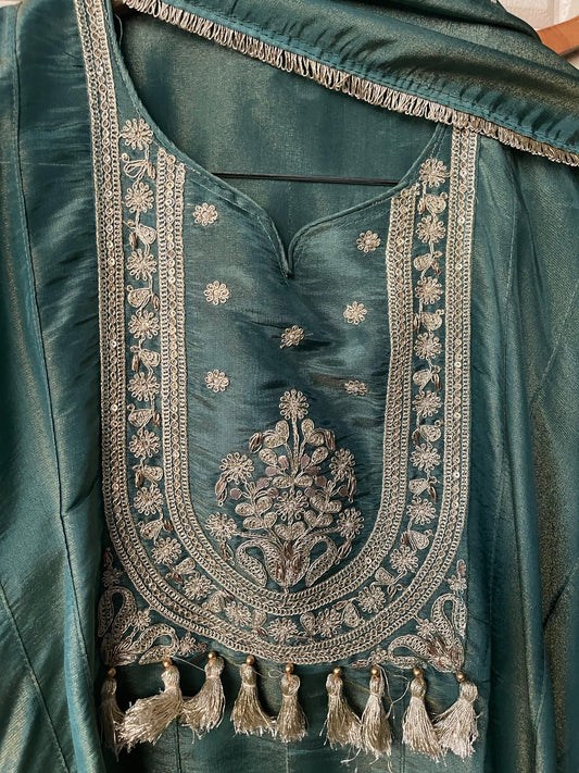 Shimmer silk semi stitched ladies suit Rc17533 (b)