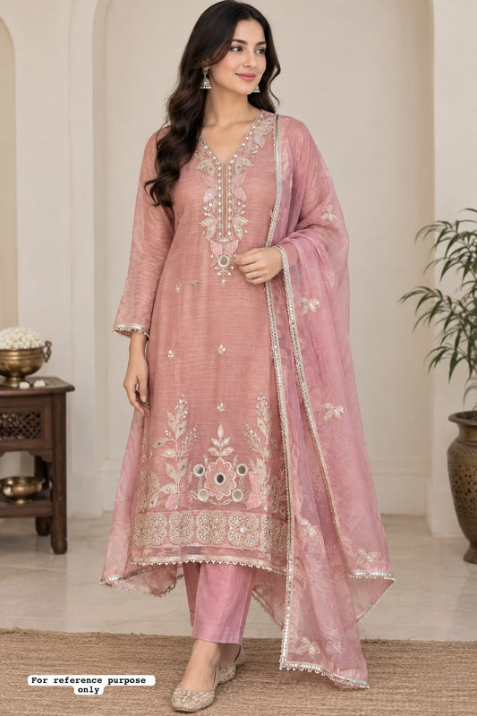 Elegant shimmer tissue ladies unstitched suit