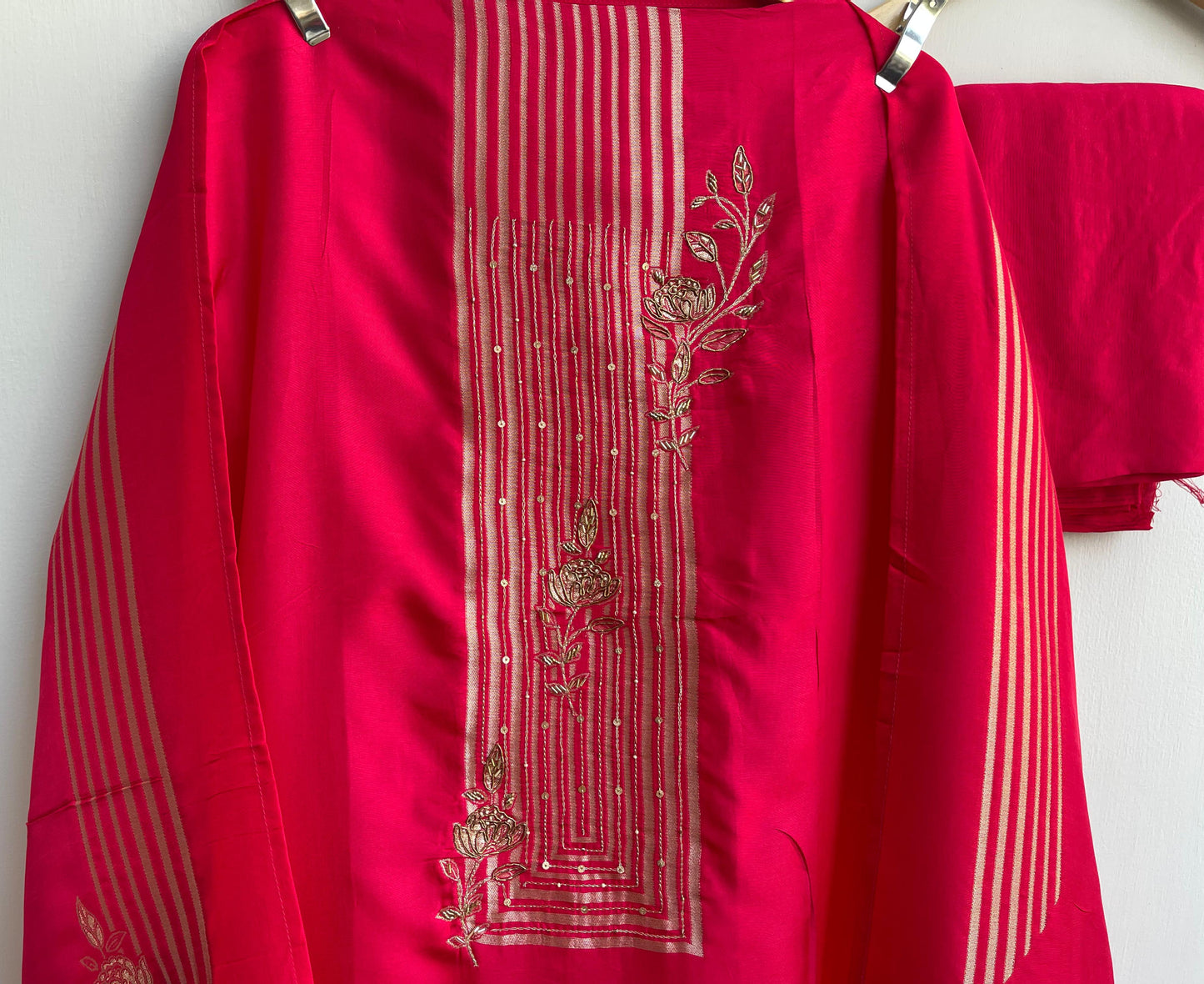 Banarasi tassar silk unstitched ladies suit Rc17905 (c)